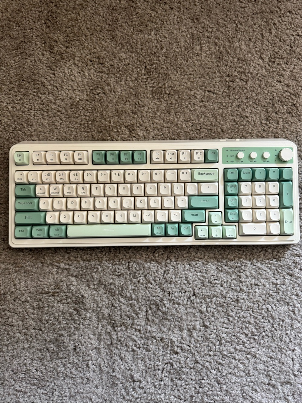 AULA S99 Mint & Cream Full-Size Mechanical Keyboard with Media Controls
